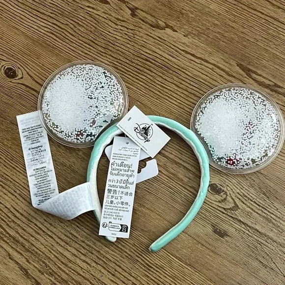 Disney Parks Mickey and Minnie Festive Snow  Globe Ears Headband - Picture 11 of 12